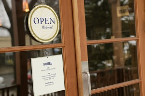 open sign on restaurant door